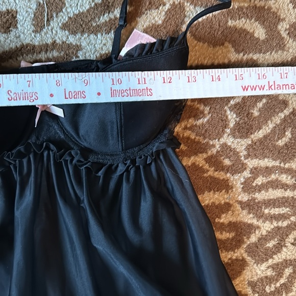 Victoria Secret Sexy Little Things Black/Pink Sheer Lingerie Womens 36B ruffles - Picture 10 of 10